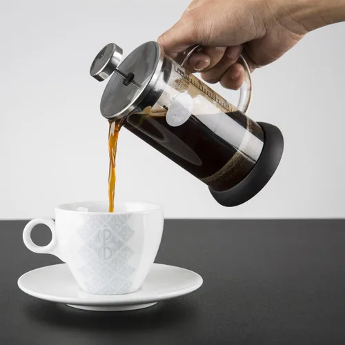 Vista 2 de Kit de prensa francesa de filtro de café de vidrio marca de escala de 11.8 fl oz