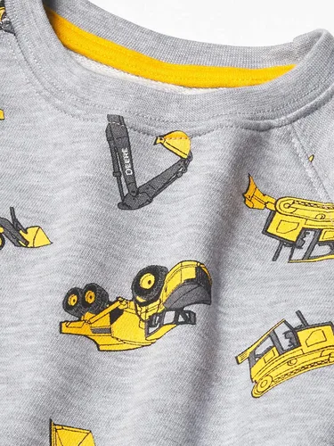 Vista 2 de John Deere Sudadera de felpa francesa para niños pequeños, Gris jaspeado