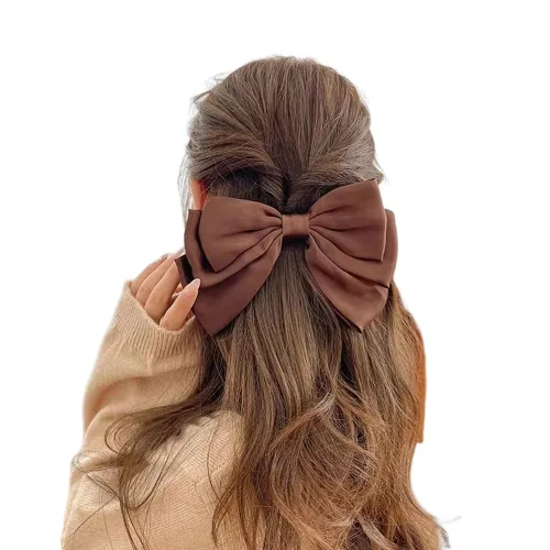 Vista 7 de Kefley Pinzas para el cabello con pasador francés para cabello grueso y fino, sandalias de lazo de grogrén para mujeres, niñas y horquillas de cinta