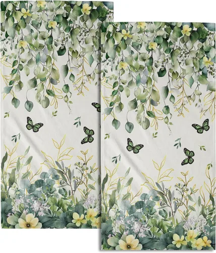 Vista 37 de Giwawa Toallas de mano en blanco y negro – Juego de 2 toallas de baño decorativas para baño, cocina, gimnasio, 14 x 28 pulgadas