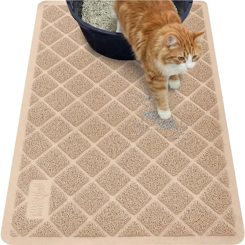 Vista 53 de GORILLA GRIP Tapete para caja de arena para gatos, resistente al agua, respaldo texturizado, fácil de limpiar, menos residuos y suelos limpios, 17 x