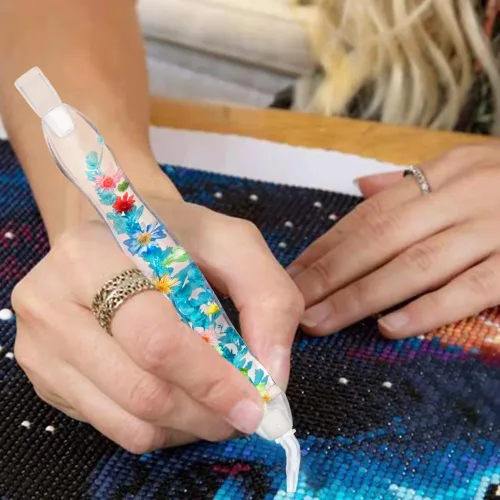 Vista 2 de Praise V Do Kit de herramientas de taladro de pintura de diamante 5D con flores, para adultos, con puntas de bolígrafo, selector de gemas para arte
