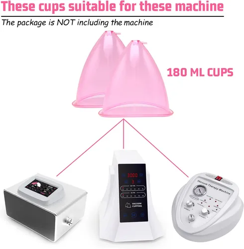 Vista 5 de ZILAMPU Copas de vacío para glúteos de 6.1 fl oz, accesorios para máquina de ventosas de terapia de vacío XL, ventosas de 8.26 pulgadas de diámetro