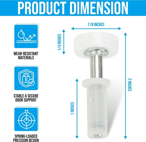 Vista 2 de Harrier Hardware Rueda de guía de rodillos de doble pliegue con resorte, paquete de 4