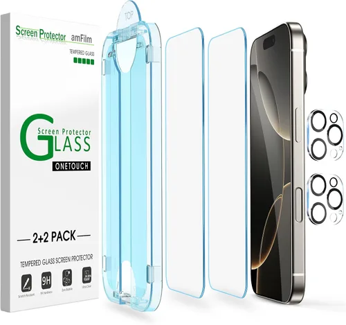 Vista 9 de amFilm OneTouch Protector de pantalla de vidrio para iPhone 11 Pro (5.8 pulgadas) con kit de fácil instalación, vidrio templado, paquete de 2