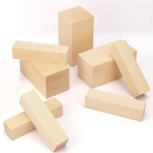 Vista 3 de Paquete de 30 bloques de tallado de tilo, bloques de madera sin terminar para tallar y cortar madera, bloques de tallado de madera maciza suave