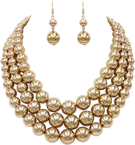 Vista 30 de Rosemarie & Jubalee Conjunto de joyería para mujer con 3 cadenas multicolores de perlas simuladas y aretes, regalo con collar, 45,7 cm + 7,6 cm