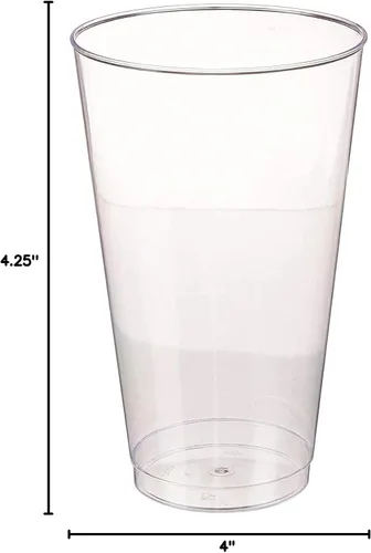 Vista 5 de Oojami Vasos de plástico duro de 12 onzas, paquete de 50 vasos desechables transparentes para fiestas, duraderos y reutilizables para bodas