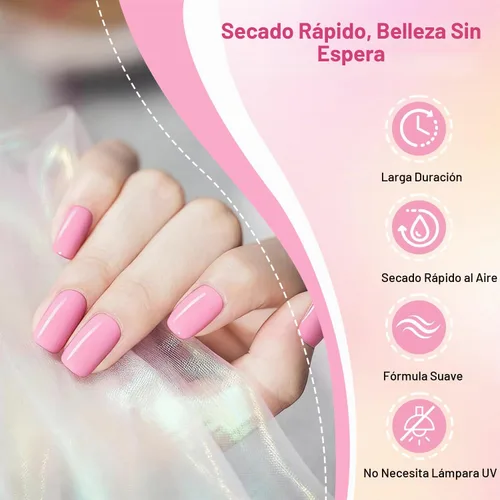 Vista 3 de OpenLive Esmalte de uñas rosa bebé de 0.6 fl oz, esmalte de uñas de gran volumen de secado rápido, brillo de larga duración, uñas de los pies, arte