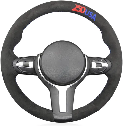 Vista 44 de MEWANT - Funda para volante de automóvil cosida a mano de Athsuede para BMW F87 M2 F80 M3 F82 M4 M5 F12 F13 M6 F85 X2 X5 M F86 X6 M F33 F30 M