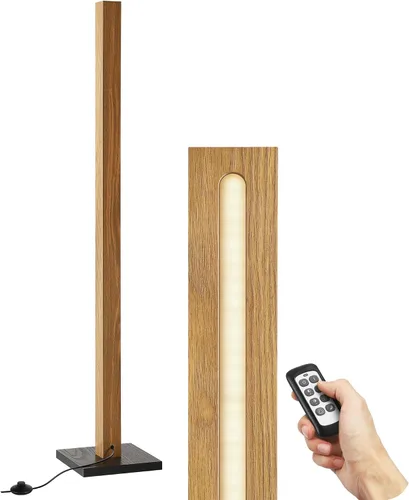Vista 9 de EDISHINE Lámpara de pie de esquina de madera LED, lámpara de pie moderna regulable con control remoto, lámparas de pie minimalistas para sala