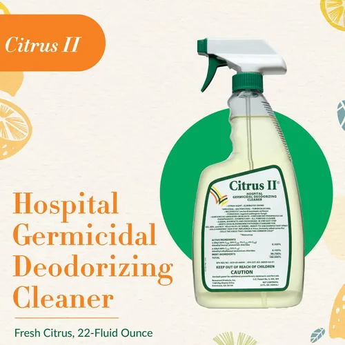 Vista 4 de Citrus II Limpiador desodorante germicida, botella de 22 onzas (sin rociador)