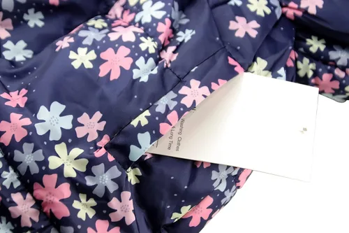 Vista 4 de Miss Bei Abrigo de niña resistente al agua con capucha para niños pequeños parka con estampado de flores abrigo de algodón cálido con capucha