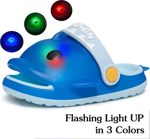 Vista 2 de LCKSDP Kids Girls Boys Cute Dophin Slides Sandals With Flash Light Up