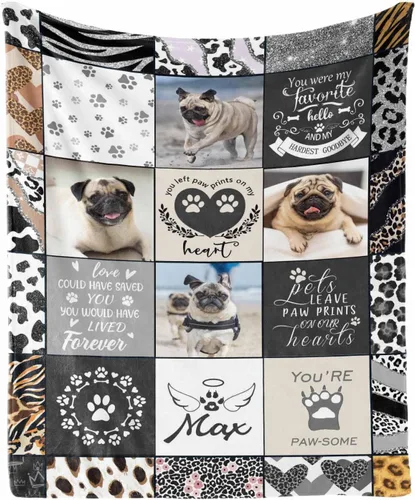 Vista 12 de in Loving Memory of Dog - Manta de memoria personalizada de collage de fotos de mascotas, manta suave y manta de 30 x 40 pulgadas, regalo
