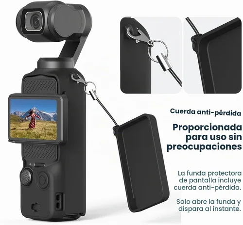 Vista 6 de Funda protectora de silicona para DJI Osmo Pocket 3 Funda de silicona Funda protectora Handheld Gimbal Action Camera Accesorios (negro)