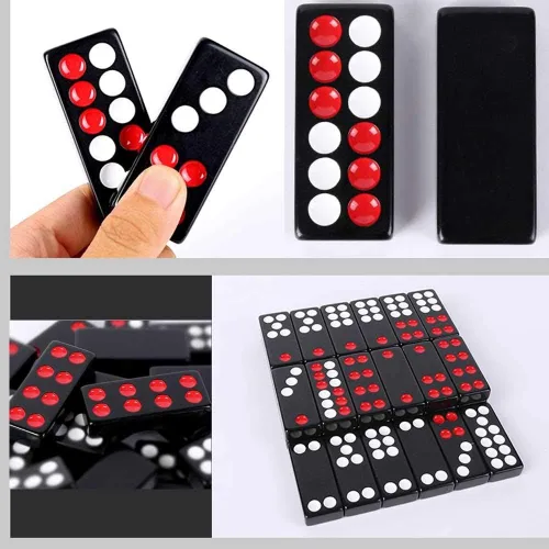 Vista 6 de Pai Gow Tiles - Juego de azulejos chinos Pai Gow, juego de azulejos de Pai Gow grande para adultos, tarjetas de frotamiento de mano para adultos