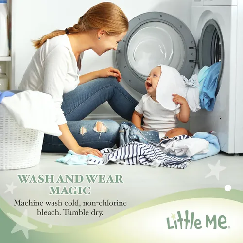 Vista 4 de Little Me Ropa para bebé niña, 100% algodón, sin arañazos, con etiqueta para dormir, prematuro a 9 meses