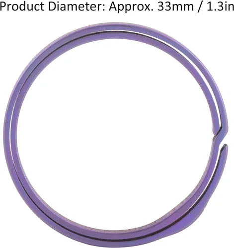 Vista 3 de VBESTLIFE Llavero de aleación de 1.299 in ligero portátil con abertura lateral en forma de arco Split Llavero Anillos O planos, Púrpura