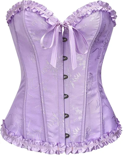 Vista 24 de SZIVYSHI Corsé para mujer, lencería moldeadora, body con cintura de encaje