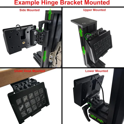 Vista 9 de Soporte de montaje universal y accesorios de montaje para el original Elgato Stream Deck Classic de 15 teclas. Diseñado para corredores Sim