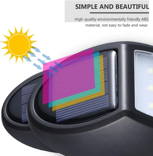 Vista 3 de Uonlytech Luces solares de pared de seto, luces de puerta delantera, herramientas resistentes, lámpara de pared de valla solar, lámpara de pared