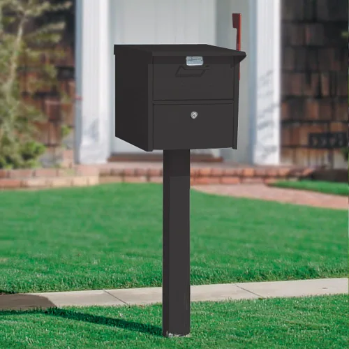 Vista 4 de Salsbury Industries Pedestal de cofre de correo, negro