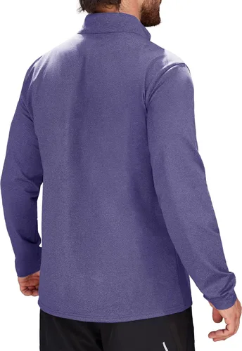 Vista 69 de MAGCOMSEN Sudadera de golf de manga larga con forro polar para hombre, con cremallera de 1/4, térmica, para correr