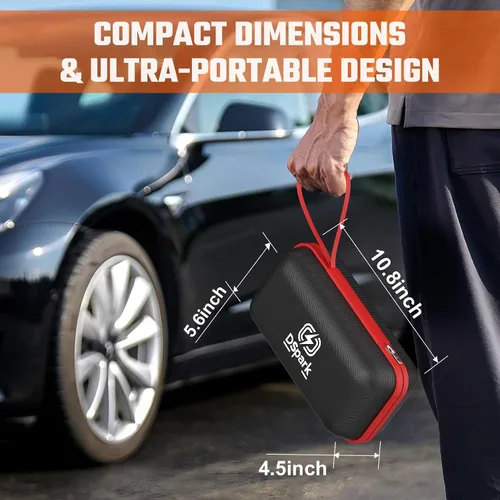 Vista 5 de Arrancador de coche compacto de 2000 A, ultra portátil y seguro para principiantes, para hasta 7.0 L de gasolina/6.5 L de diésel, caja de salto