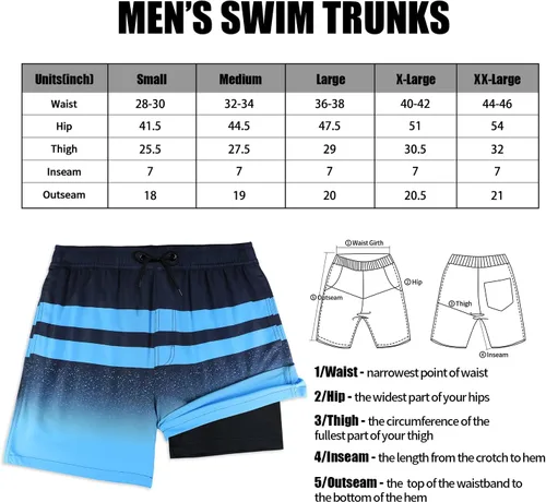 Vista 6 de QRANSS Traje de baño para hombre con forro de compresión de 7 pulgadas, de secado rápido, con forro tipo bóxer