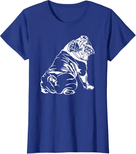 Vista 84 de Gracioso Bulldog Inglés playera perro Hund playera regalo, Azul (Heather blue)