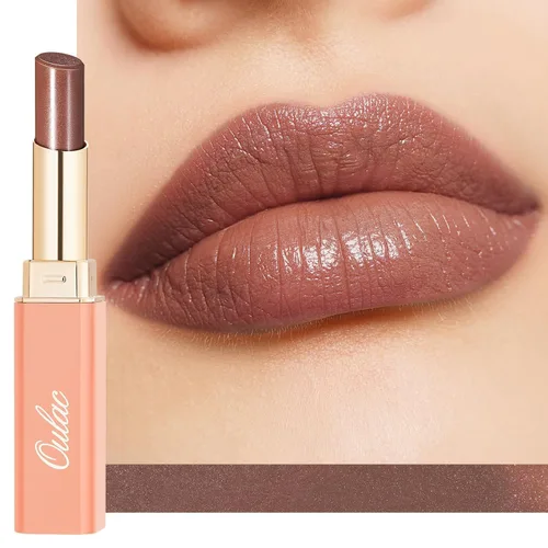 Vista 19 de Oulac Lápiz Labial Rosa Hidratante con Brillo - Lápiz Labial Hidratante Bálsamo Labial Tintado Brillante, Acabado Brillante Transparente Jugoso