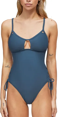 Vista 2 de CUPSHE Trajes de baño de una pieza para mujer, con cuello redondo, recortado en la espalda, gancho y cordón