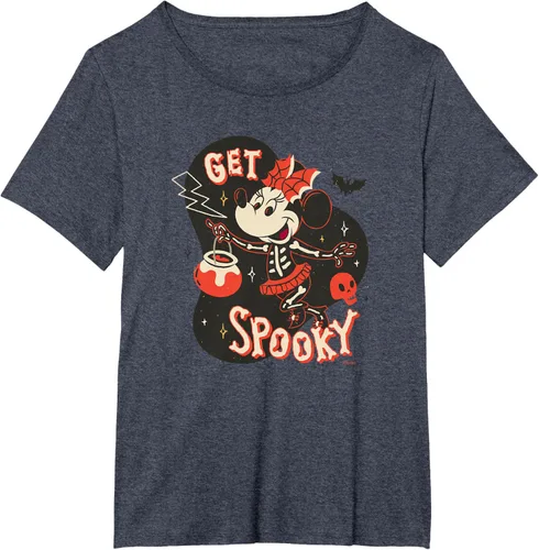Vista 79 de Disney Disfraz de esqueleto de Minnie Mouse para Halloween, camiseta espeluznante Negro