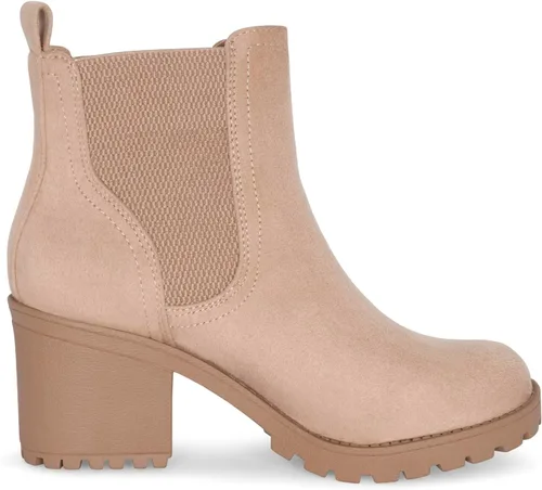 Vista 3 de STYLISH S ABBY - Botines Chelsea con plataforma para mujer, tacón grueso, suela de lengüeta