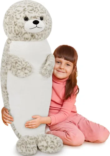 Vista 13 de Tezituor Lindo animal de peluche de vaca de las tierras altas de 43 pulgadas, almohada de felpa de vaca larga suave para niños y adultos, juguete