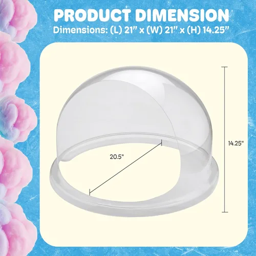 Vista 6 de Great Northern Popcorn - Funda de repuesto para cúpula de algodón de azúcar, 21 pulgadas Cúpula de burbujas de plástico transparente con apertura