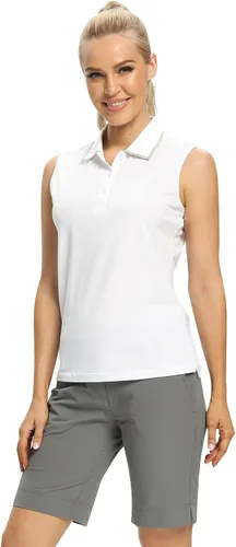 Vista 7 de Camisetas tipo polo para mujer, sin mangas, para golf, tenis, UPF 50+, ligeras
