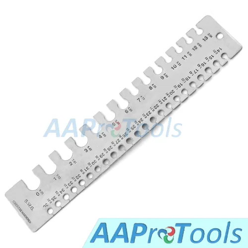 Vista 2 de British Wire & Sheet Gauge Sizer Medidor Diámetro Medición Joyeros Herramienta WG-003 (Largo)
