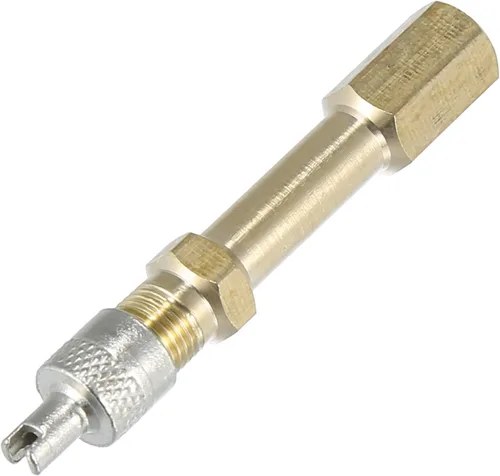 Vista 5 de X AUTOHAUX Adaptador de extensión de válvula de neumático automático de latón de 1.969 in/1.97 pulgadas de largo, extensor de vástago de neumático
