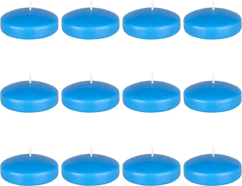 Vista 24 de Mega Candles 4 velas flotantes negras sin perfume, vela de cera vertida a mano de 3 pulgadas de diámetro, decoración del hogar, recepciones de boda