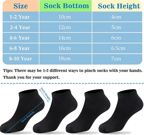 Vista 2 de Duufin 12 pares de calcetines deportivos para niños pequeños, calcetines atléticos de corte bajo, calcetines de media amortiguación para niños
