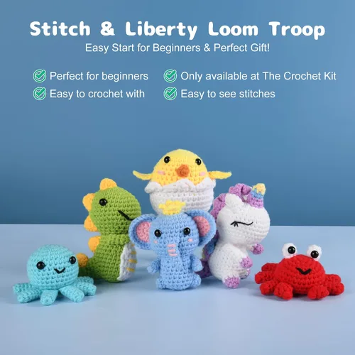 Vista 6 de MINGOMINGO Kit de ganchillo para principiantes y niños, 6 animales amigurumi, juego de regalo de manualidades para el día de la madre, tutoriales