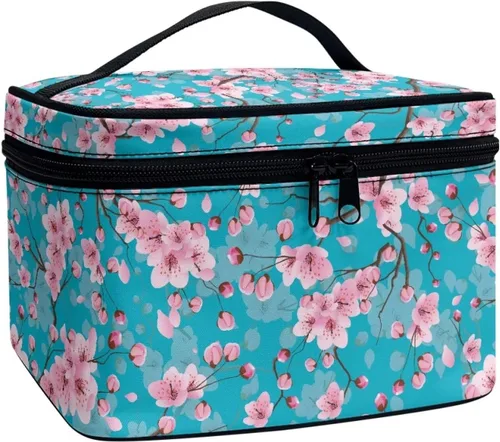 Vista 43 de doginthehole Bolsa de maquillaje, bolsa de cosméticos de viaje, bolsa de aseo portátil grande, organizador de accesorios para mujeres y niñas
