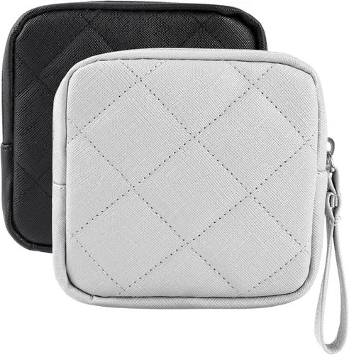 Vista 9 de Bolsa de almacenamiento de servilletas sanitarias, bolsa de período, bolsa de período, almohadilla menstrual femenina, organizador de tampones, Negro