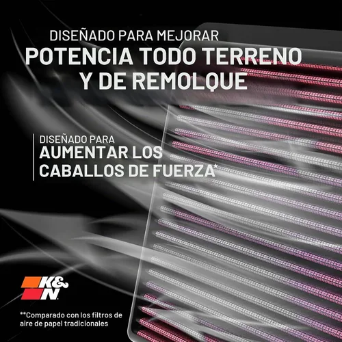 Vista 2 de K&N, 33-2233, filtro de aire de repuesto de alto rendimiento