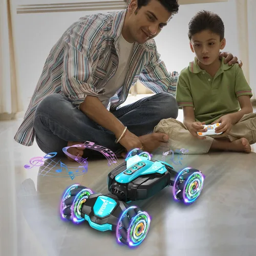 Vista 8 de Gesture Stunt RC Car, auto de control remoto 4WD de 2.4 GHz, sensor de reloj de gravedad, giro giratorio de 360, deriva y deriva con luces