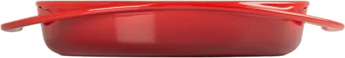 Vista 3 de Le Creuset Plato de tatuaje de hierro fundido esmaltado, 2 cuartos de galón, color cereza