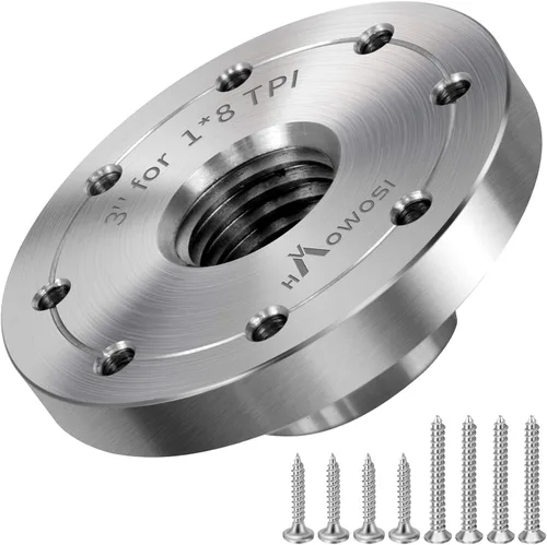 Vista 13 de Placa frontal de torno de madera de acero de 2 pulgadas, placa frontal para torno de madera, placa frontal de torno apta para husillo de 1 pulgada x