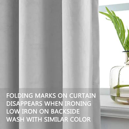 Vista 10 de cololeaf Panel de cortinas opacas de terciopelo con forro para cine en casa, cortina de ganchos planos para barra transversal o pista, 100 pulgadas